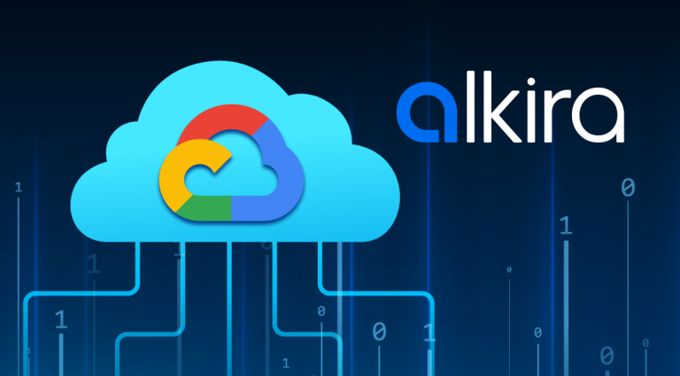Diagram showing Alkira enabling GCP multicloud connectivity across cloud and on-prem networks.