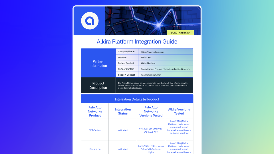 Integration Guide: Palo Alto Networks and Alkira