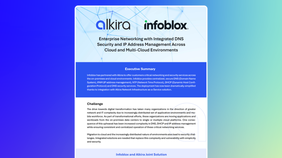 Solution Brief: Alkira – Infoblox Joint Solution