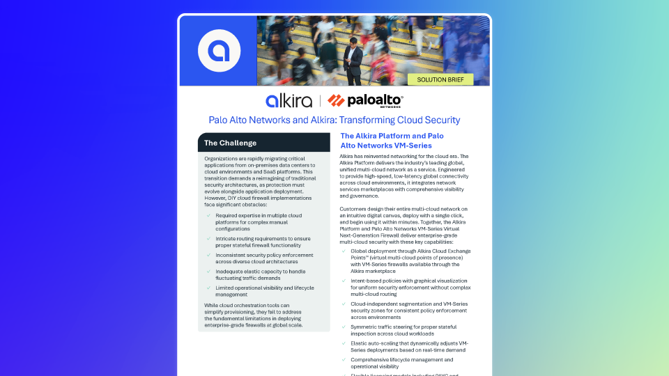Solution Brief: Palo Alto Networks and Alkira